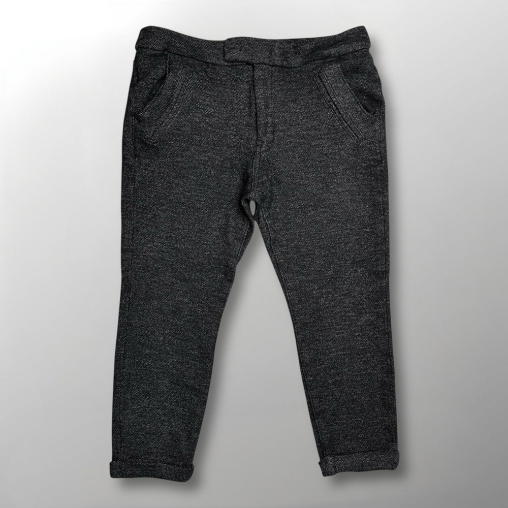 7 For All Mankind Black Crop Wool Blend Trousers w/ Cuffed Ankles Size 29
